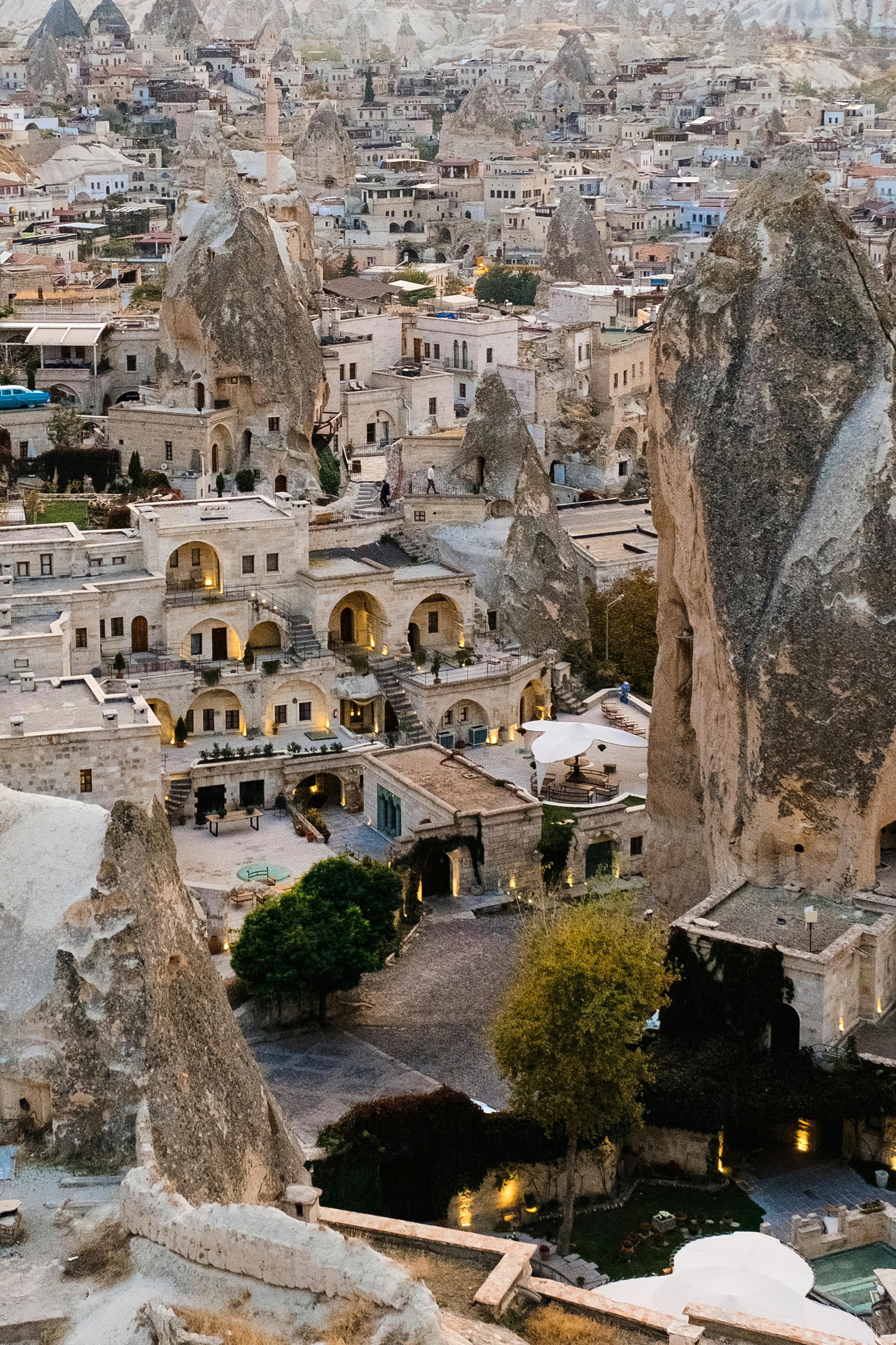 Cappadocia cave dwellings carved into rock formations