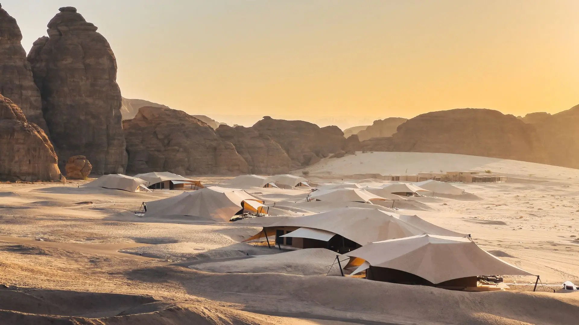 Geopark accommodation at sunset